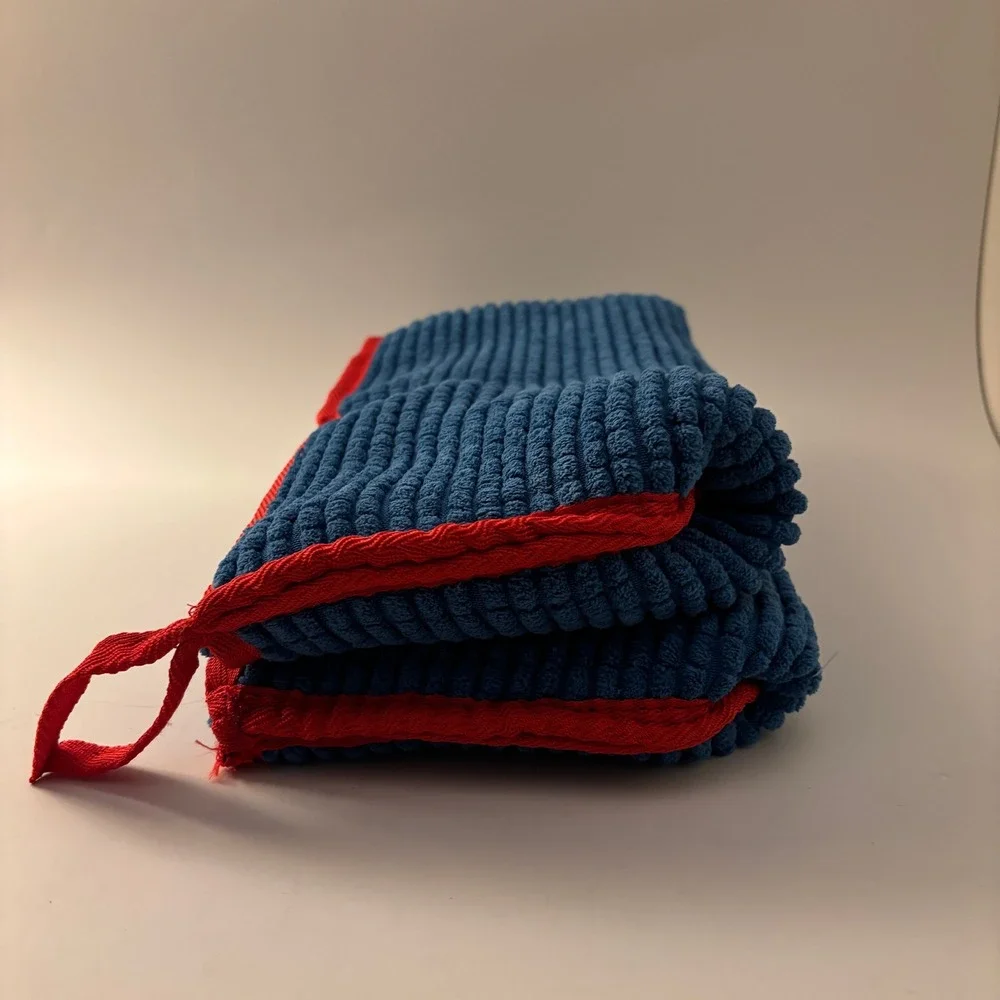 Soggy Doggy Super Shammy Blue Red Microfiber Pet Drying Towel Chenille Dog Cat